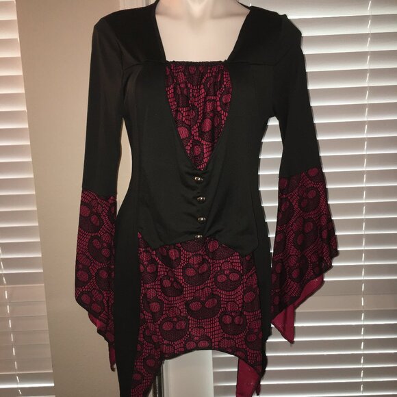 Goth Fun Witch Spooky Halloween top Medium Up to 34 Bust NEW  Hal1 - Picture 2 of 4